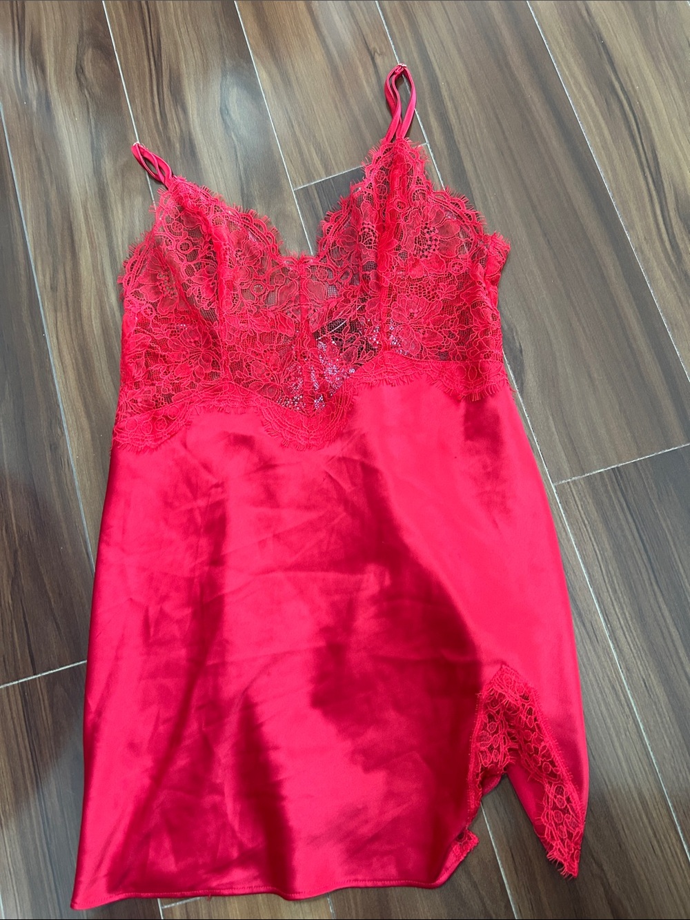 Small Victoria’s Secret Lace bodice slip dress silky satin nightgown